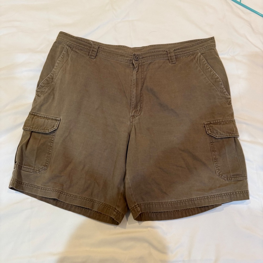 Columbia Mens Brown Cotton Cargo Shorts Size 42 Omni-Shade Hiking Outdoor Rugged